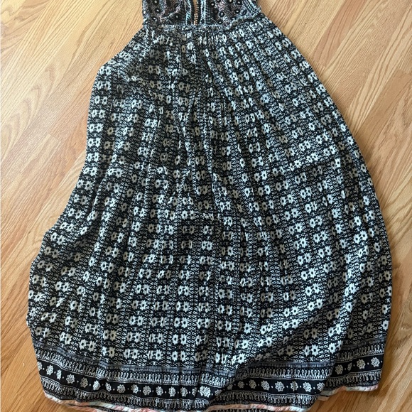 Free People Good Vibes Embellished Mirror Halter Boho Maxi Dress Sz Medium - Picture 5 of 8